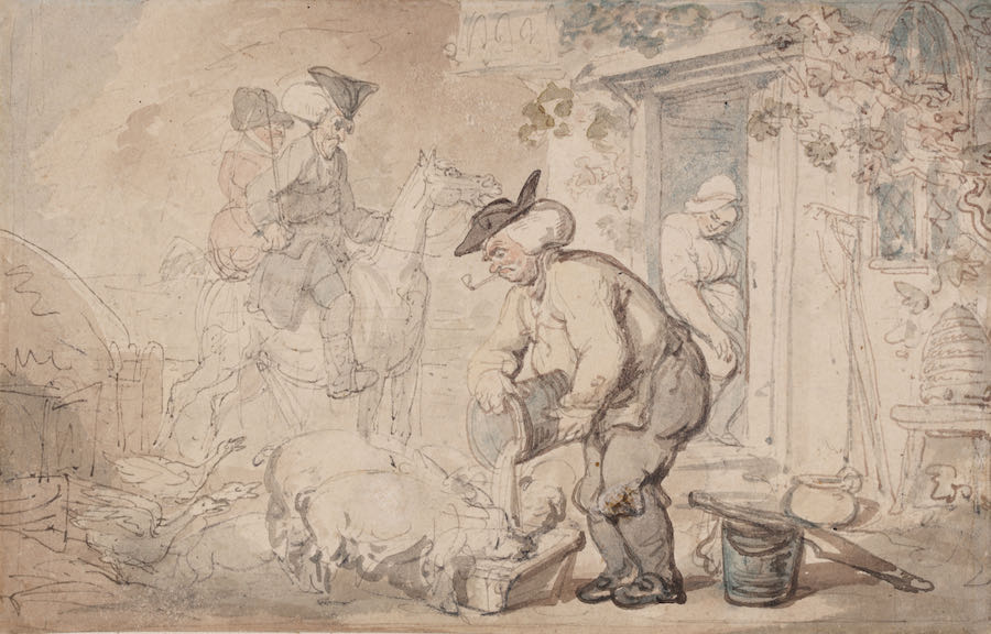 Thomas Rowlandson - Feeding the pigs