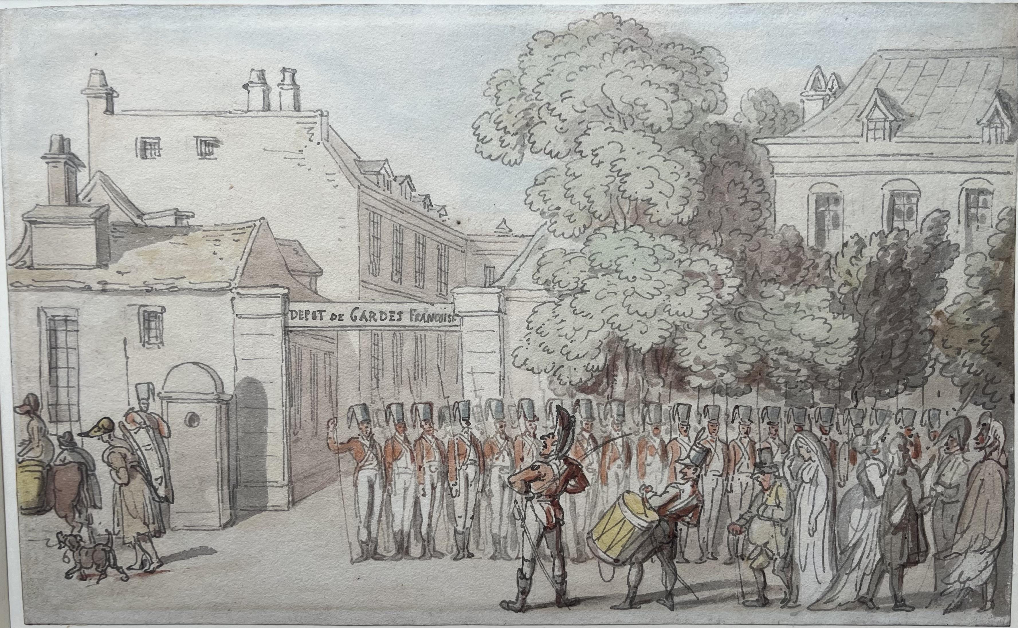 Thomas Rowlandson - Soldiers on parade, France