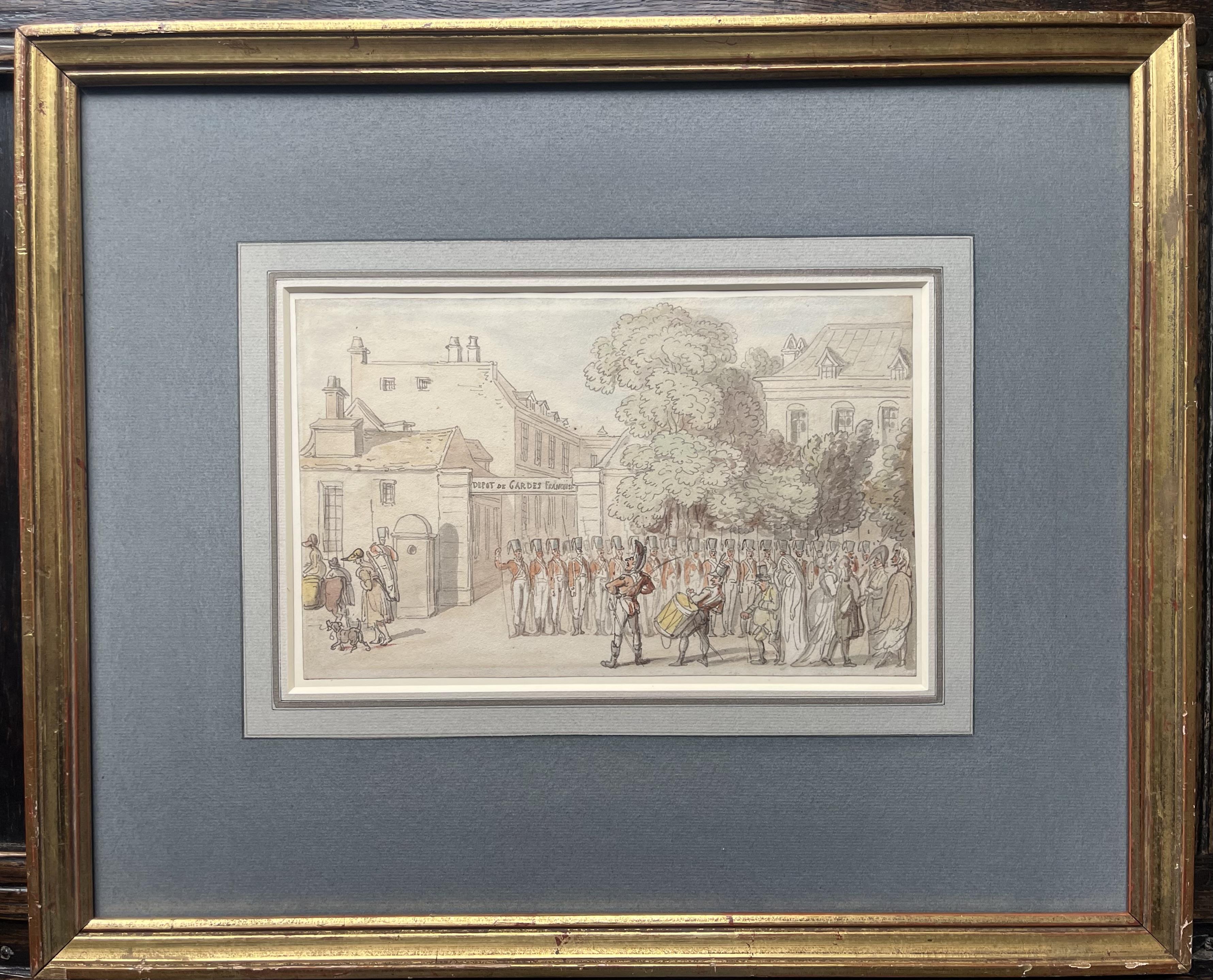 Thomas Rowlandson - Soldiers on parade, France