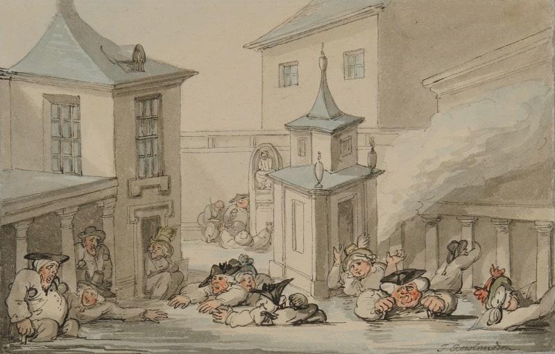 Thomas Rowlandson - The comforts of Bath – the bath