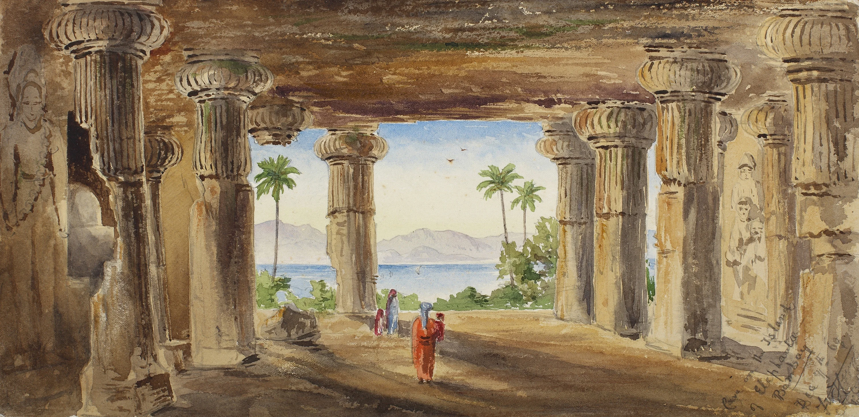 Constance Frederica  Gordon-Cumming - Cave on the Island of Elephanta, Bombay