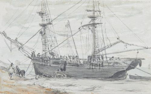 A beached collier off Eastbourne