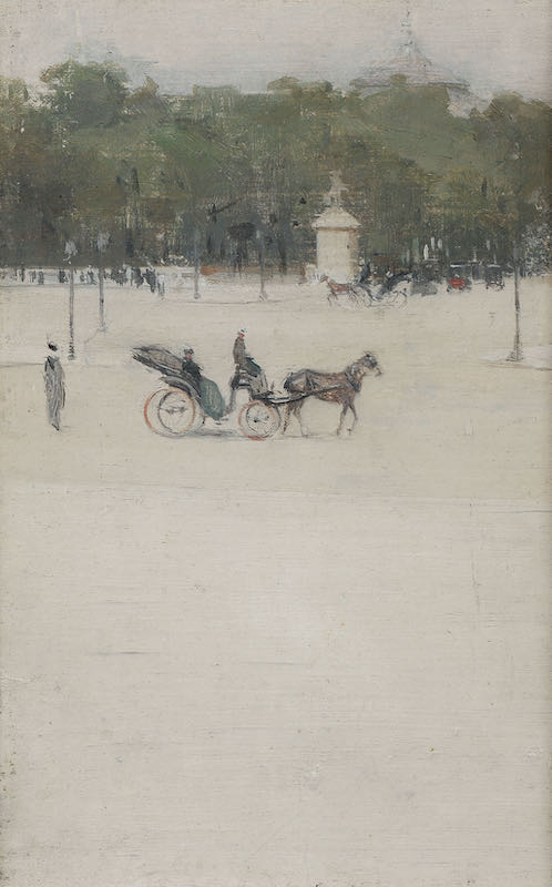 Sir Herbert James Gunn, R.A. - A carriage at Place de la Concorde, Paris