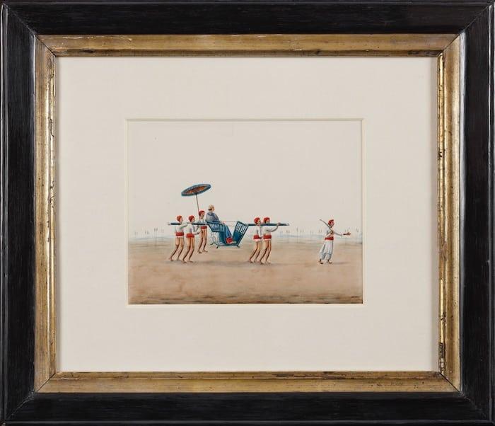 Shiva Lal (Patna c.) - A man being carried in a palanquin