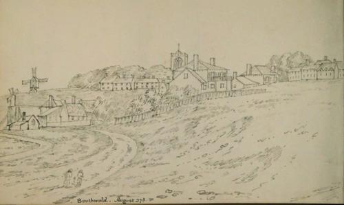 A sketchbook with drawings of Southwold and the surrounding area