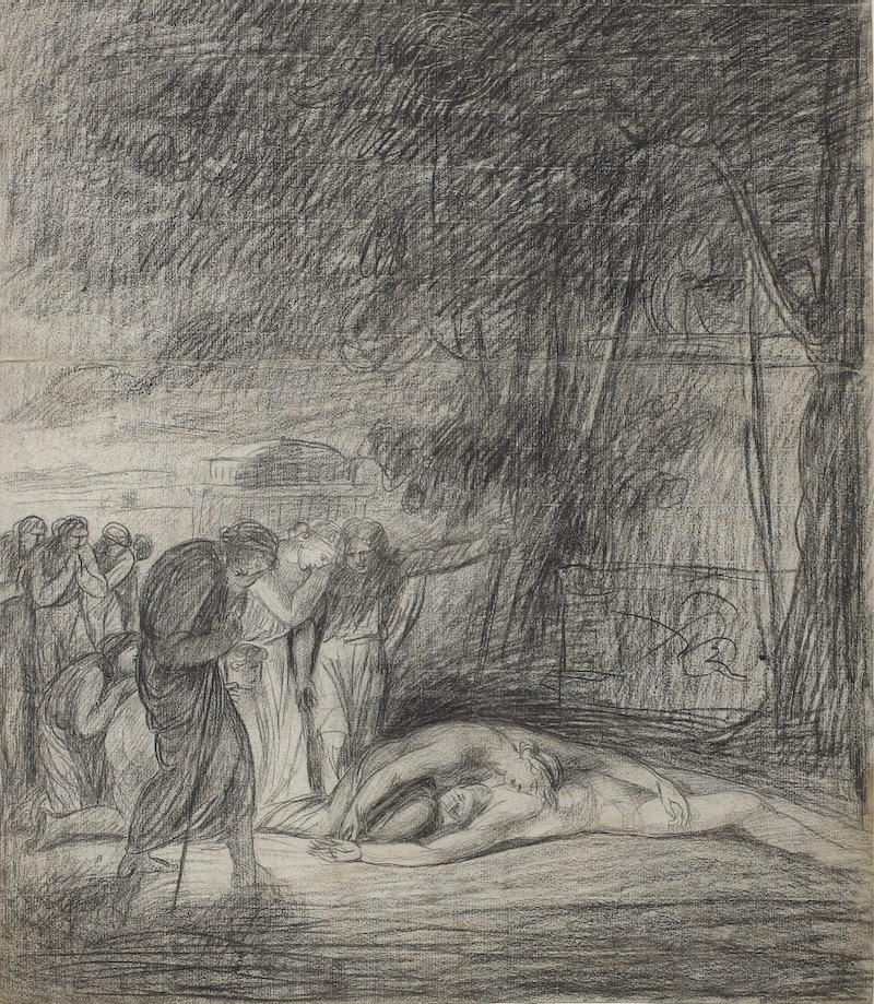 George Romney - Antigone with the body of Polynices