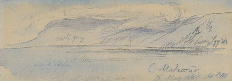 Edward Lear - Cape Malawar, Greece