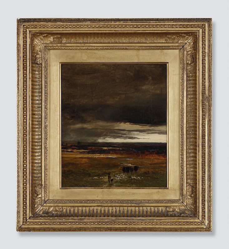 John Dearman (fl) - Cattle crossing Merrow Down Guilford: storm passing off