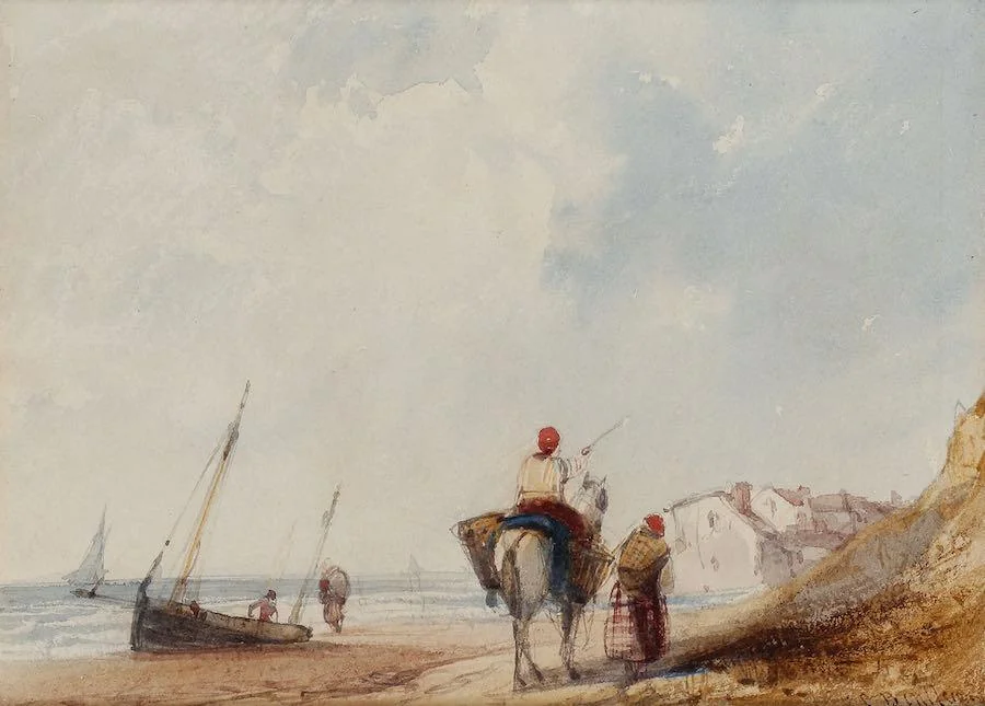 Charles Bentley - Figures on the beach, Brittany