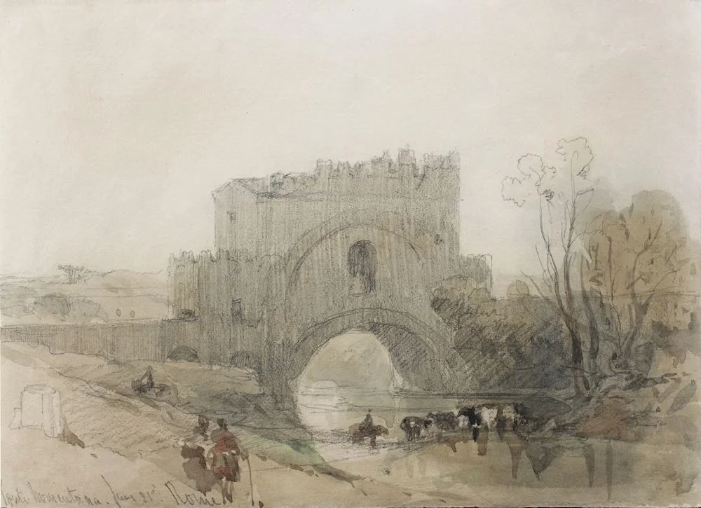 David Roberts, R.A. - The Ponte Nomentano, Rome