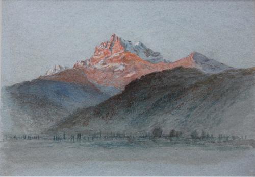 Dent du Midi, from the valley of the Rhone – early morning