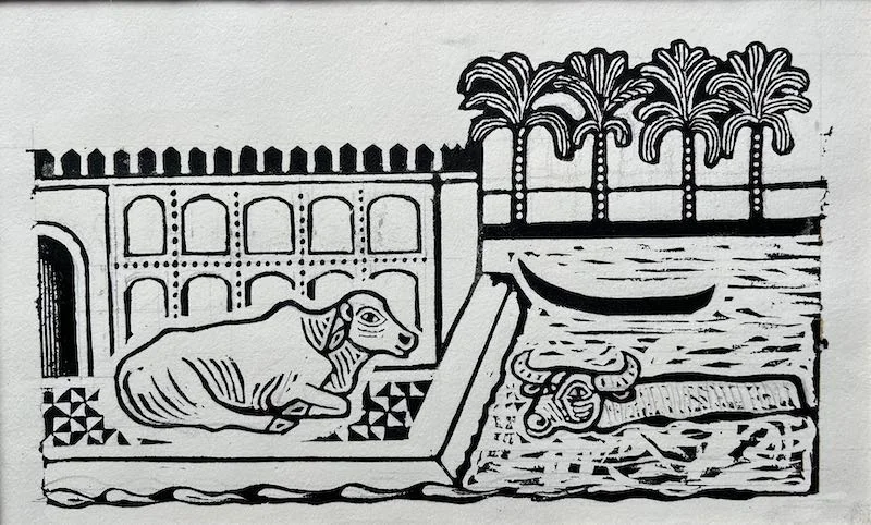 Edward Bawden RA - Bread; Poultry, Yoghourt and Fish: Four original illustrations for 'A Book of Middle Eastern Cookery' by Claudia Roden, 1968