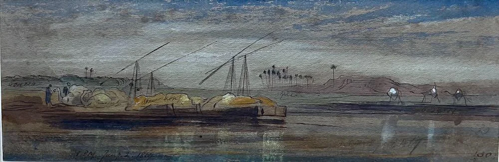 Edward Lear - Feluccas on the Nile
