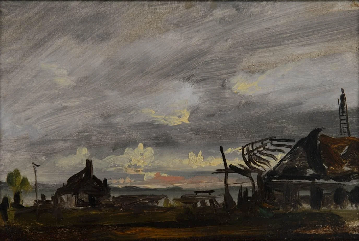 Francis Danby ARA - A boatyard, possibly at Exmouth Point, Devon