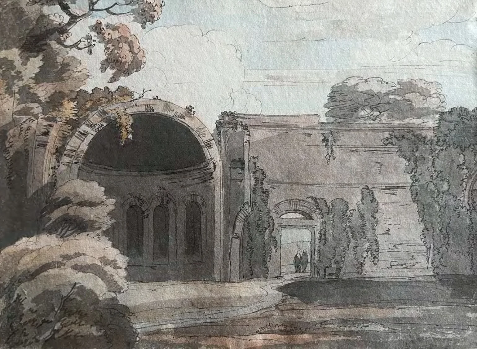 Francis Towne - The Sala dei Filosofi, Villa Adriano, Tivoli