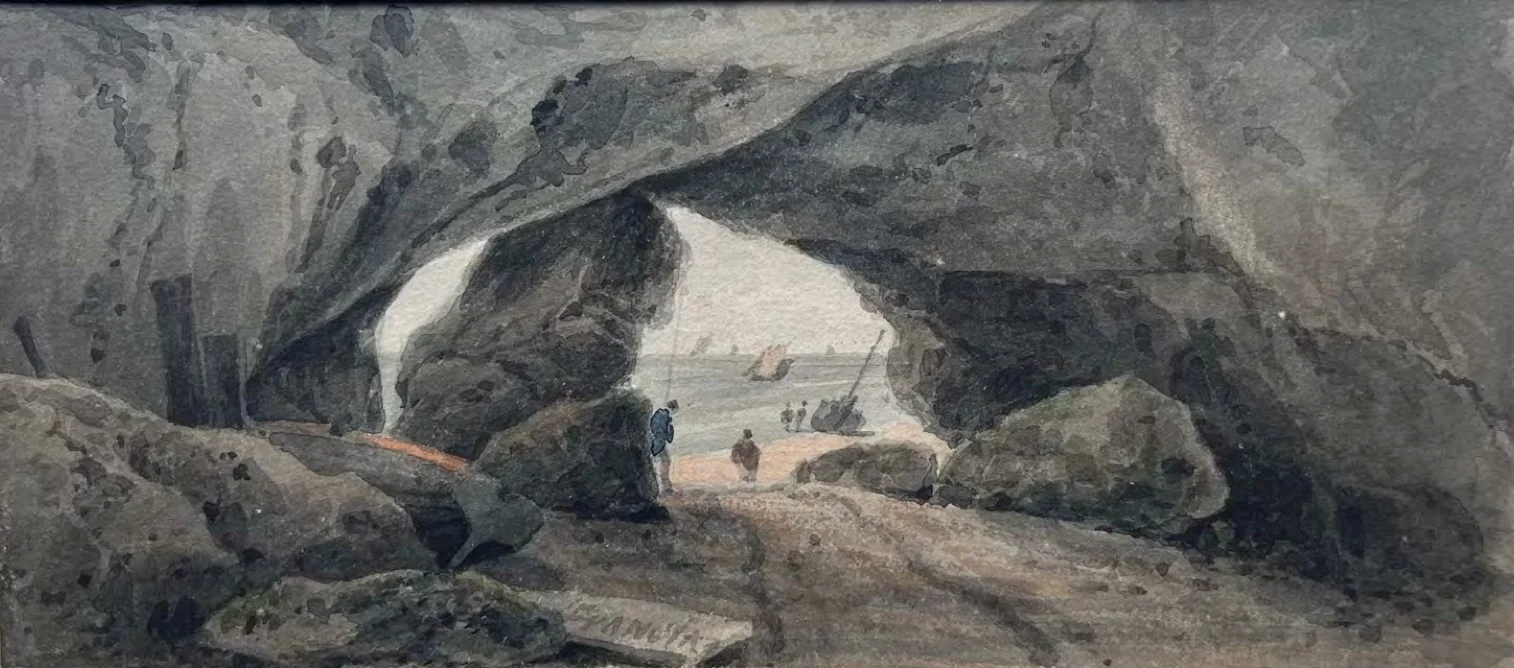 François Louis Thomas Francia - A rock arch on the south coast