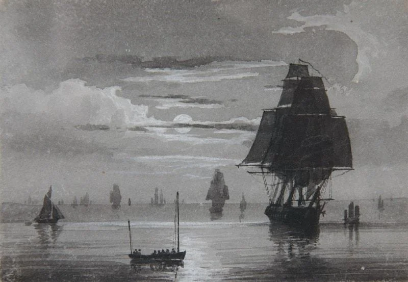 John Mayle Whichelo - A frigate going from St Helen’s to Spithead