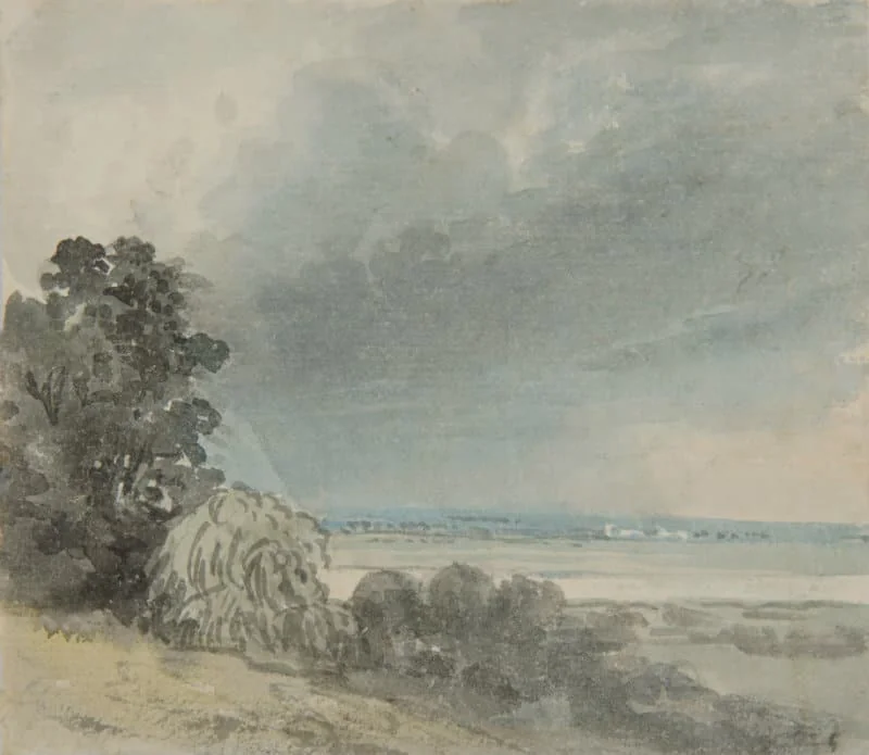 Paul Sandby, R.A. - River landscape with trees