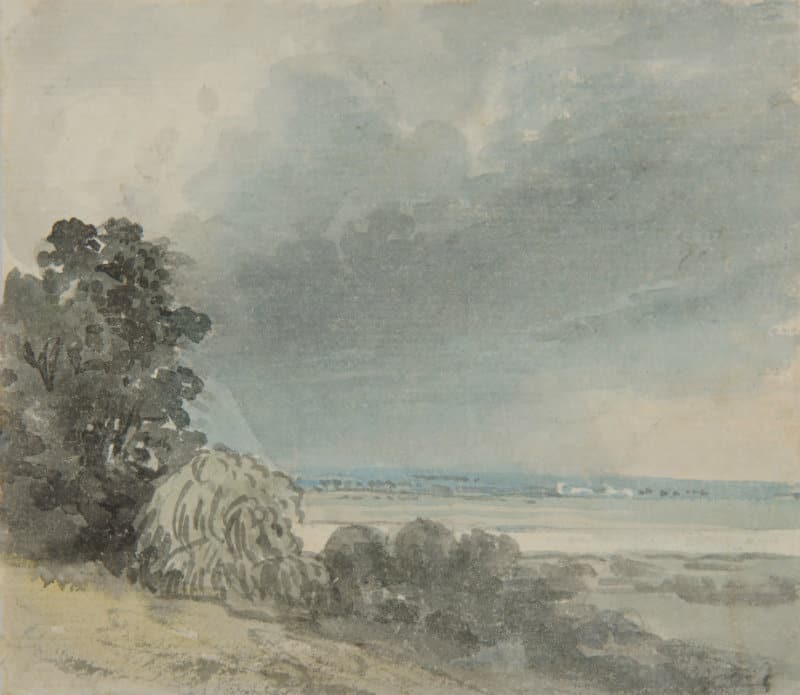 Paul Sandby, R.A. - River landscape with trees