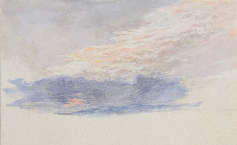 Myles Birket Foster, R.W.S. - Sunset study with a mackerel sky