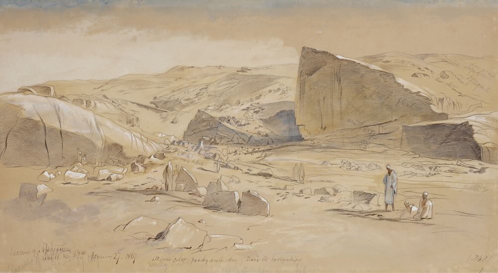 Edward Lear - The Quarries of Assouan, Egypt