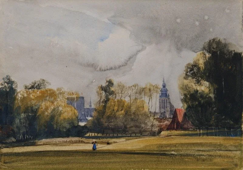 Thomas Shotter Boys - Brussels from outside the Porte de Hal with a view of Notre Dame de la Chapelle