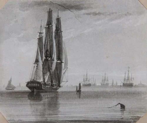 A frigate going from St Helen’s to Spithead