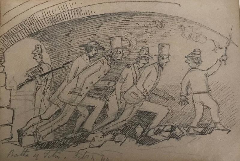 Edward Lear - Tourists in the Baths of Titus, Rome