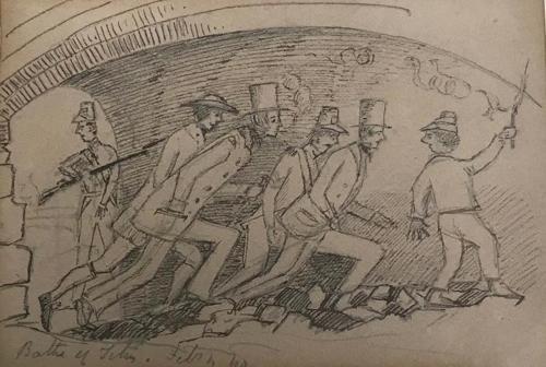 Tourists in the Baths of Titus, Rome