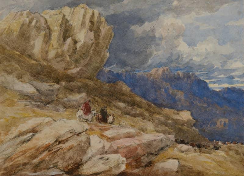 David Cox, RWS - Travellers in the Vale of Dolwyddelan, North Wales