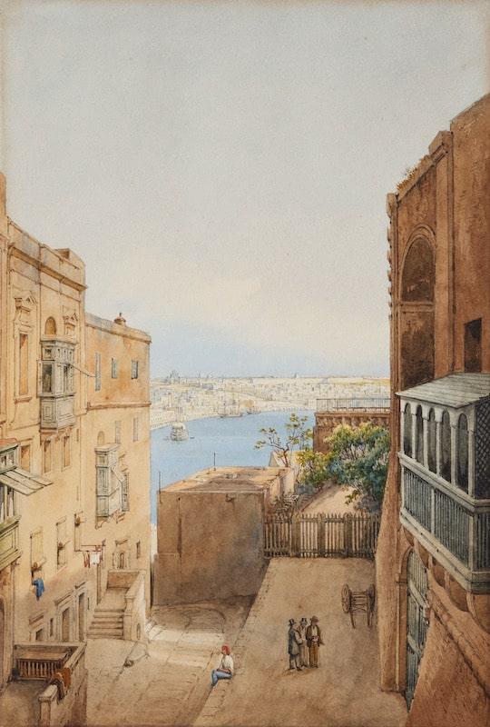 Giuseppe Schranz - Valletta: view from the Schranz studio in Strada Sant’Ursola
