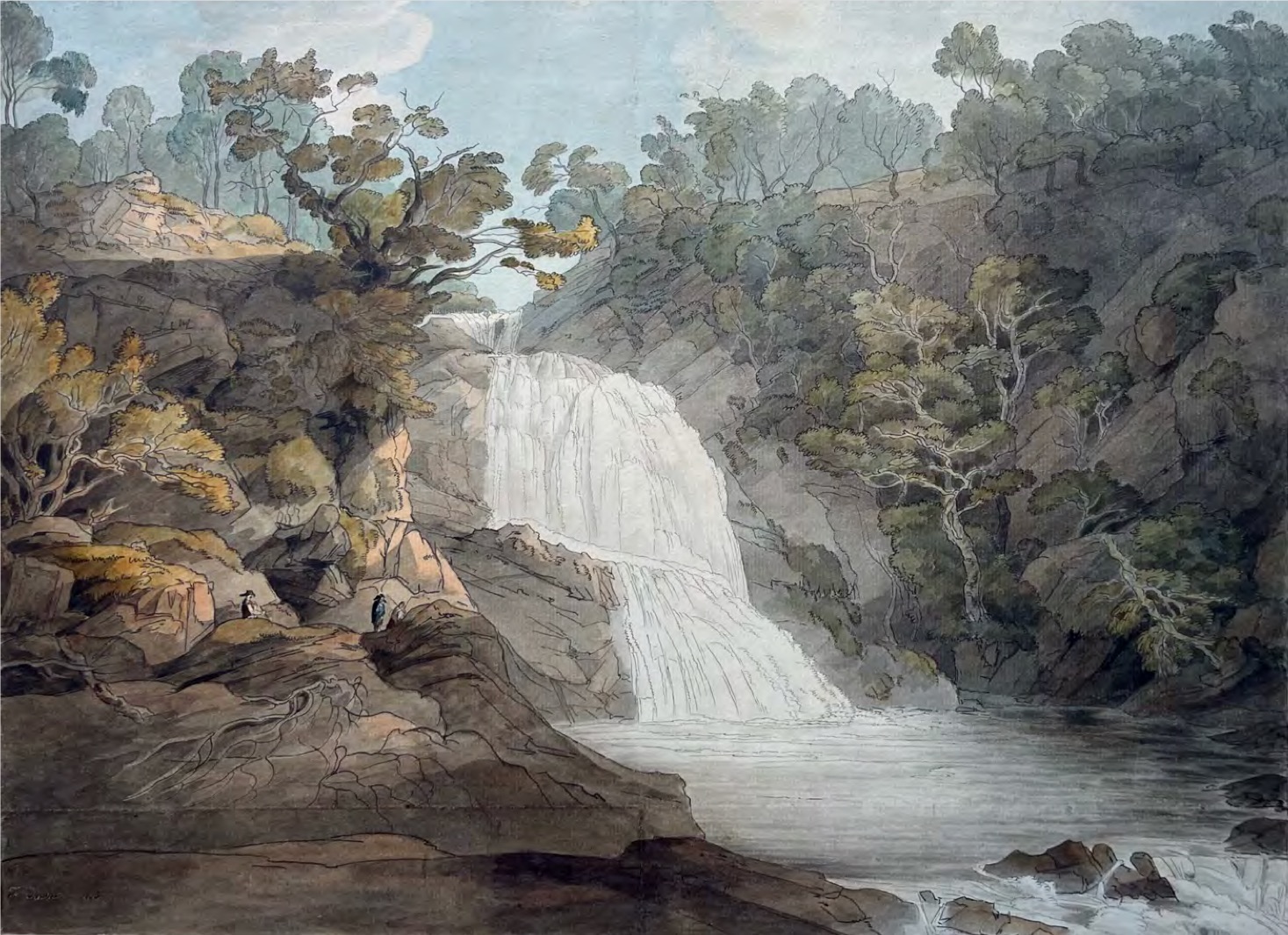 Francis Towne - View of the cataract of the Mothvaye, Merionethshire, North Wales