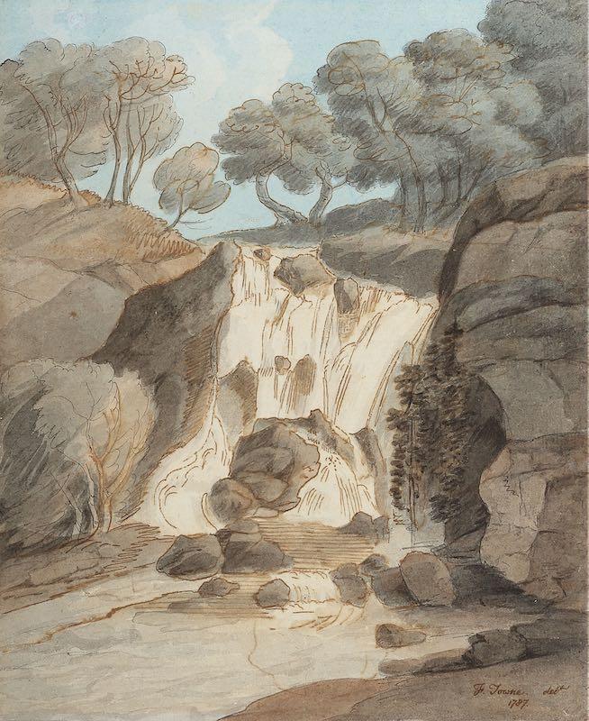 Francis Towne - Waterfall at Chudleigh Rock, Devon