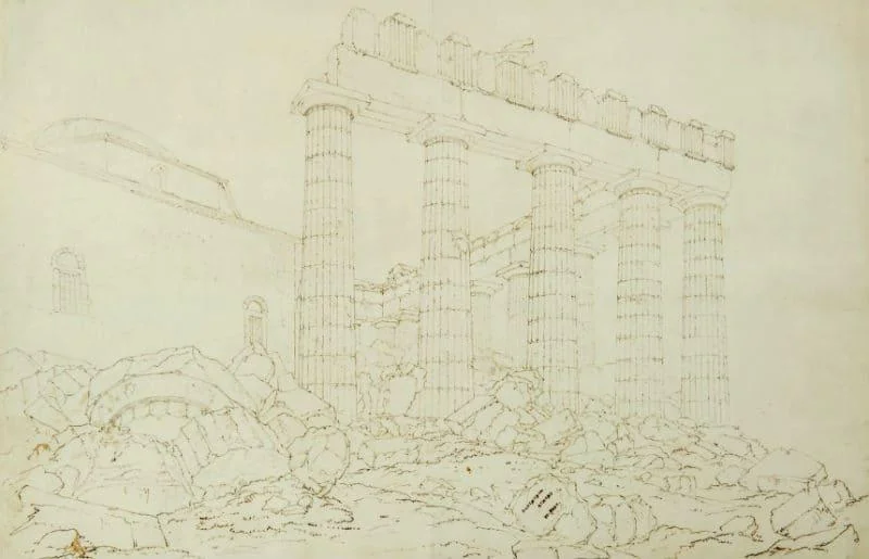 William Page - The Parthenon, showing the mosque