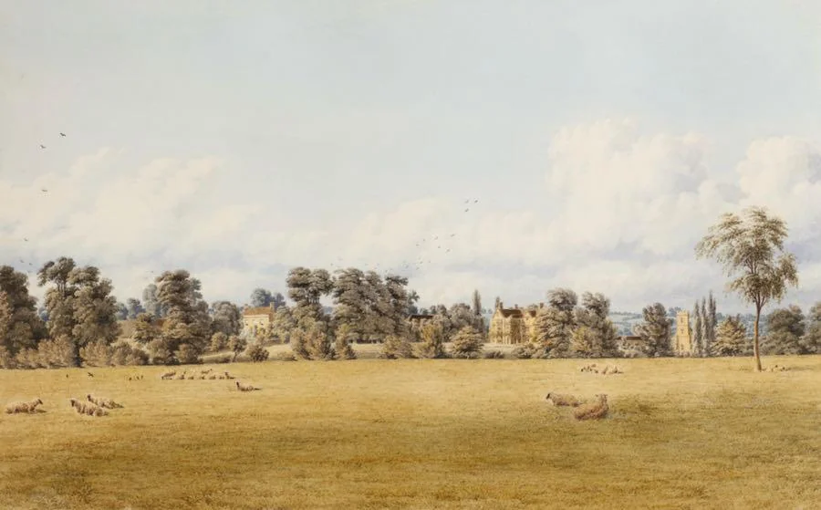 William Turner of Oxford - View of Shipton-on-Cherwell, Oxfordshire- Evening