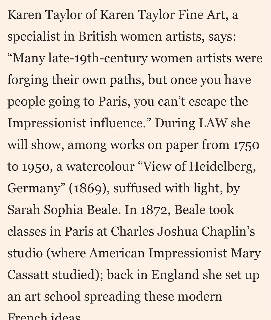 British Women Artists feature in the Financial Times, page 1