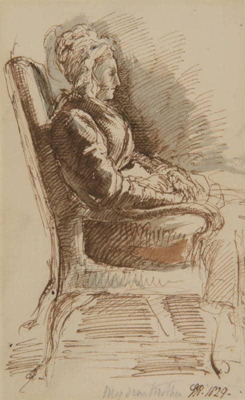 George Richmond, R.A. - Ann Oram, the artist’s mother seated in a chair