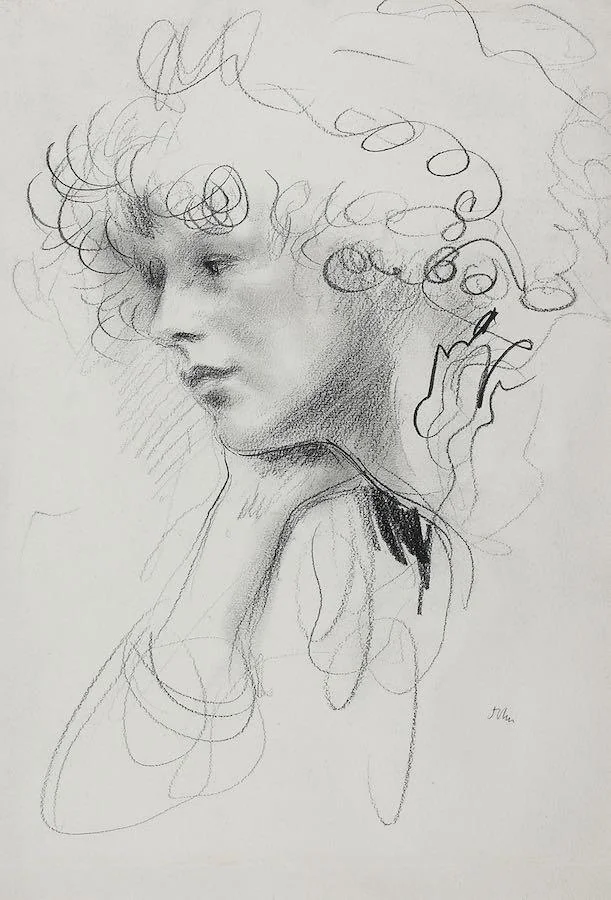 Augustus Edwin John, O.M., R.A. - Portrait of a lady in profile