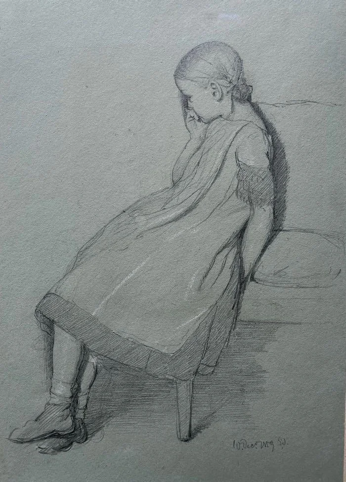 Edward Thompson Davis - A girl lost in thought