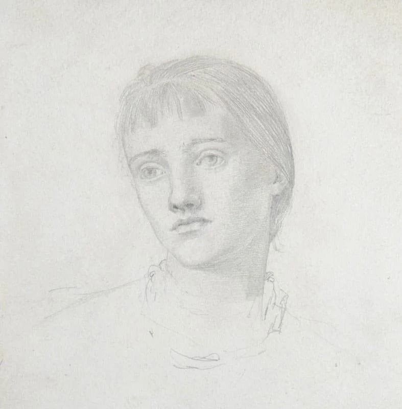 Evelyn De Morgan - The head of a girl