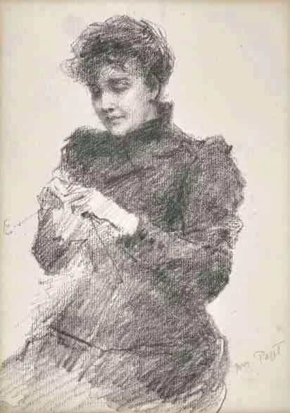 John Butler Yeats - Mrs Paget knitting