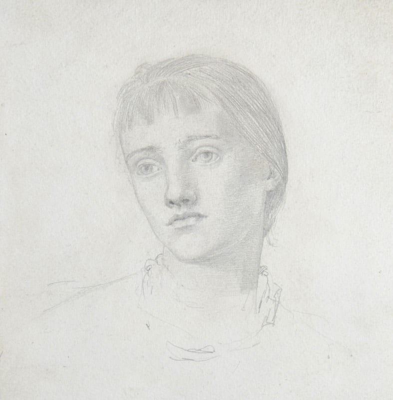 Evelyn De Morgan - The head of a girl