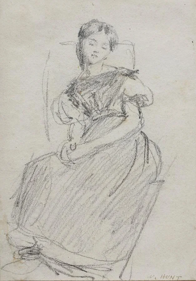 William Henry Hunt OWS - Young girl sleeping in a chair