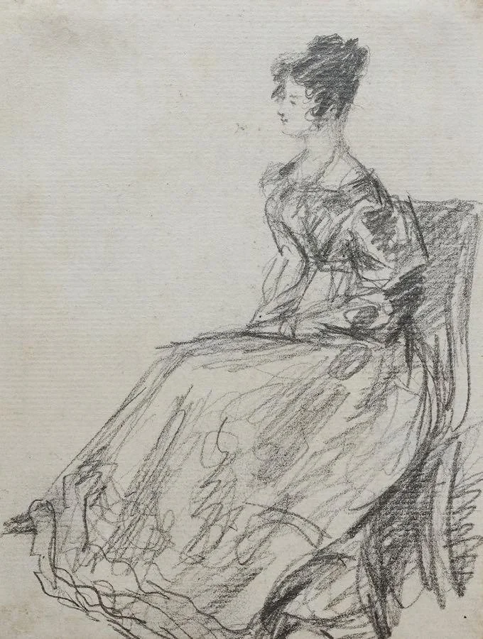 William Henry Hunt OWS - Young woman seated