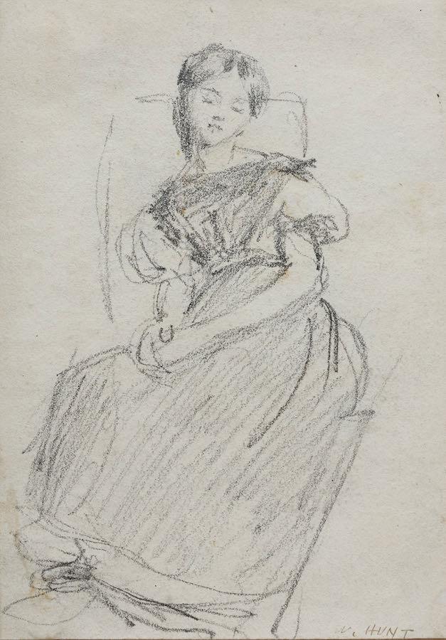 William Henry Hunt OWS - Young girl sleeping in a chair