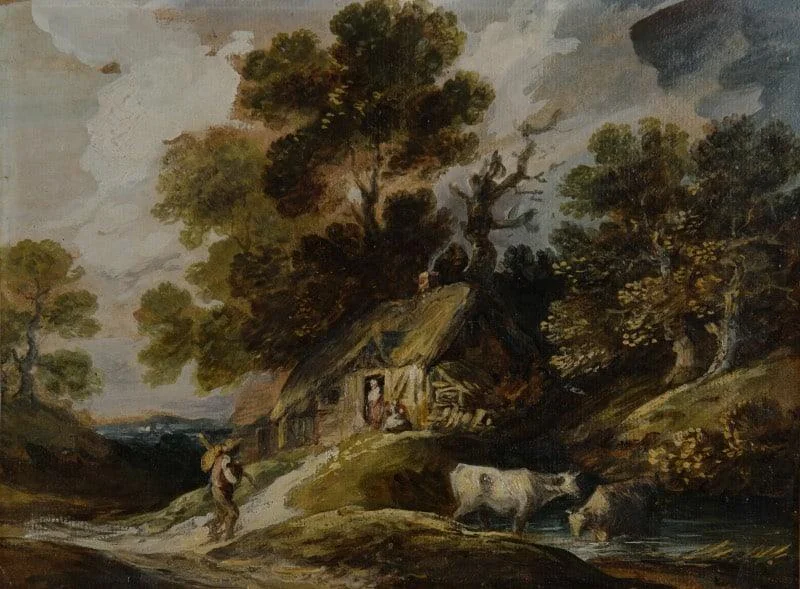 Gainsborough Dupont - Three rural oil sketches