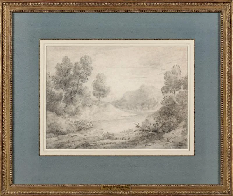 Thomas Gainsborough, RA - Wooded landscape with track and pool