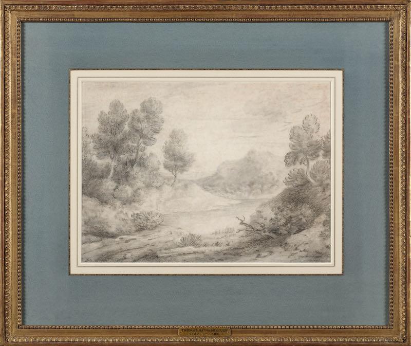 Thomas Gainsborough, RA - Wooded landscape with track and pool