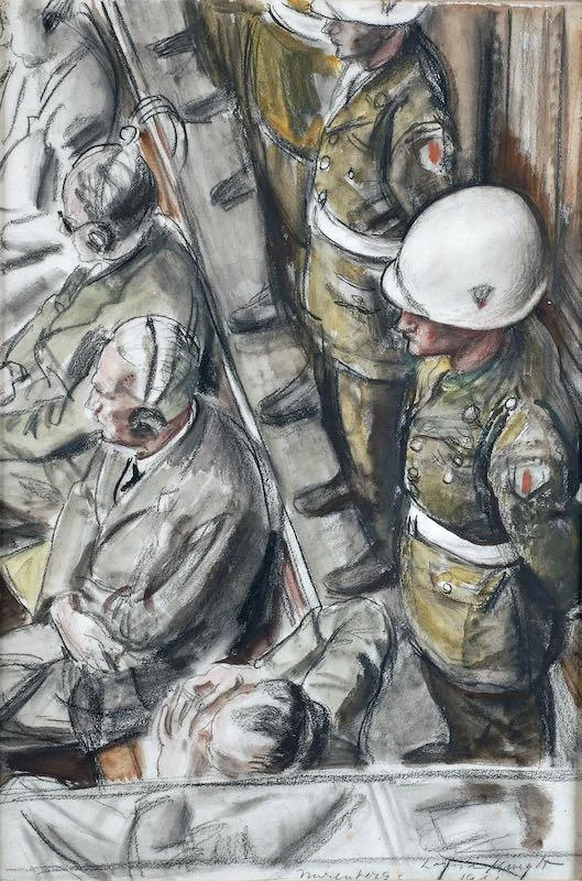 Dame Laura  Knight RA - Sketch for The Nuremberg Trial