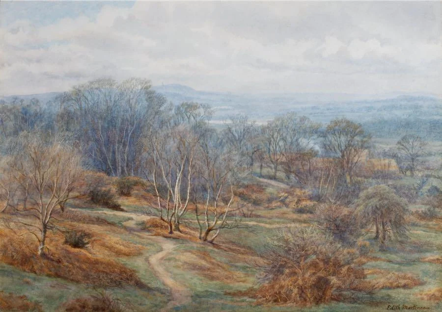Edith Martineau, A.R.W.S. - Hampstead Heath looking towards Harrow on the Hill